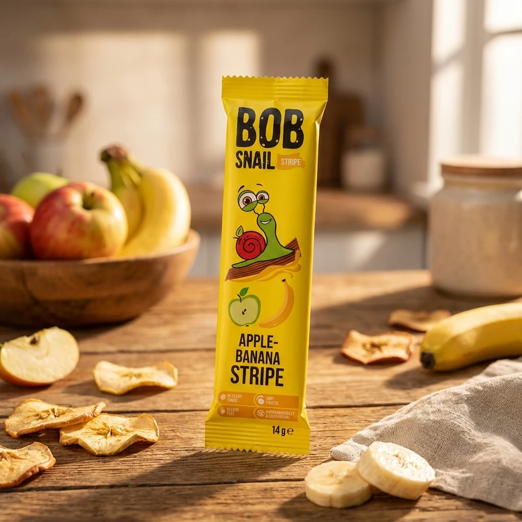 Страйпи Bob Snail яблучно-бананові 14г — Продукти та напої