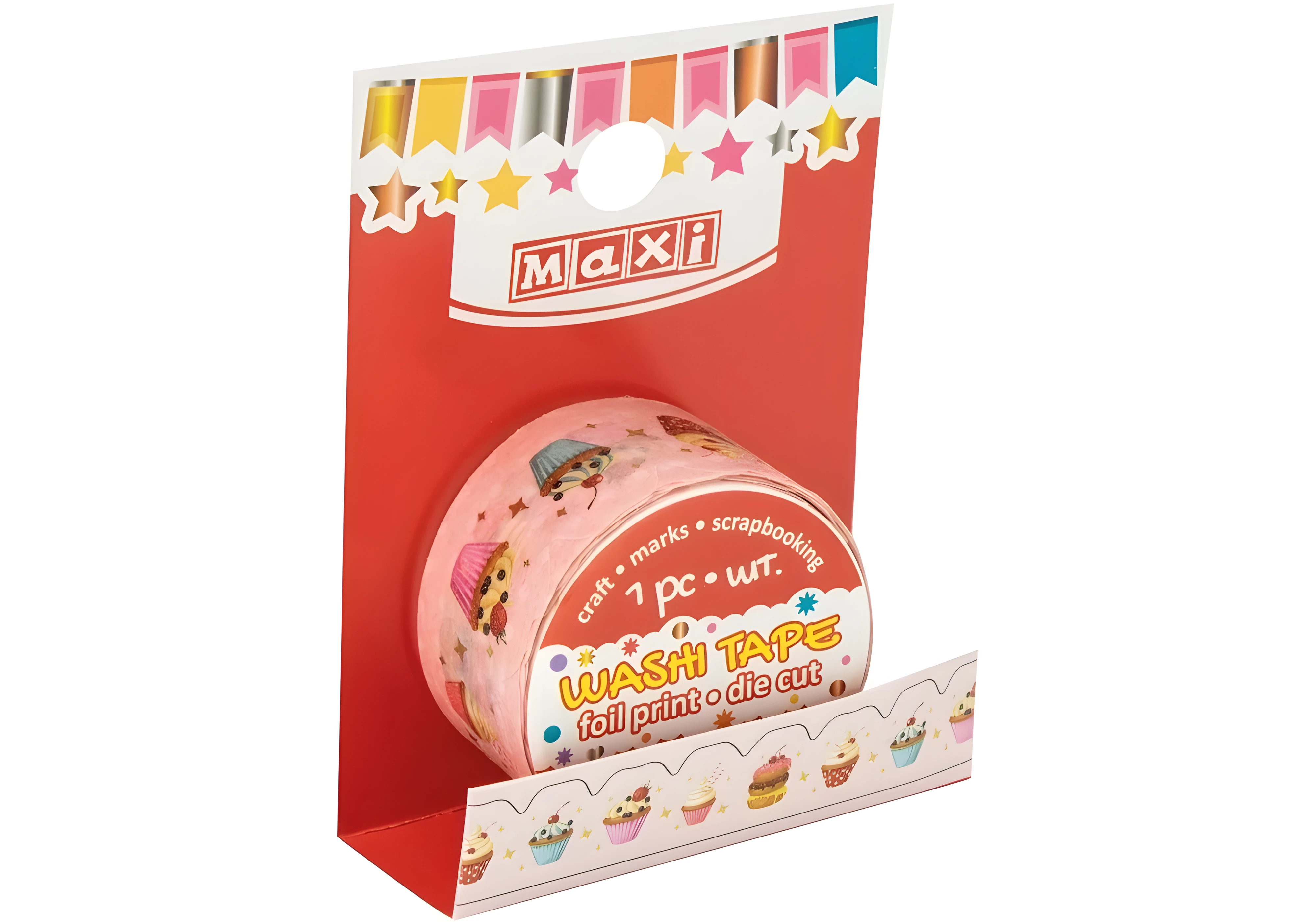 Стрічка декоративна фігурна з принтом фольгою ширина 20 мм довжина 2 м