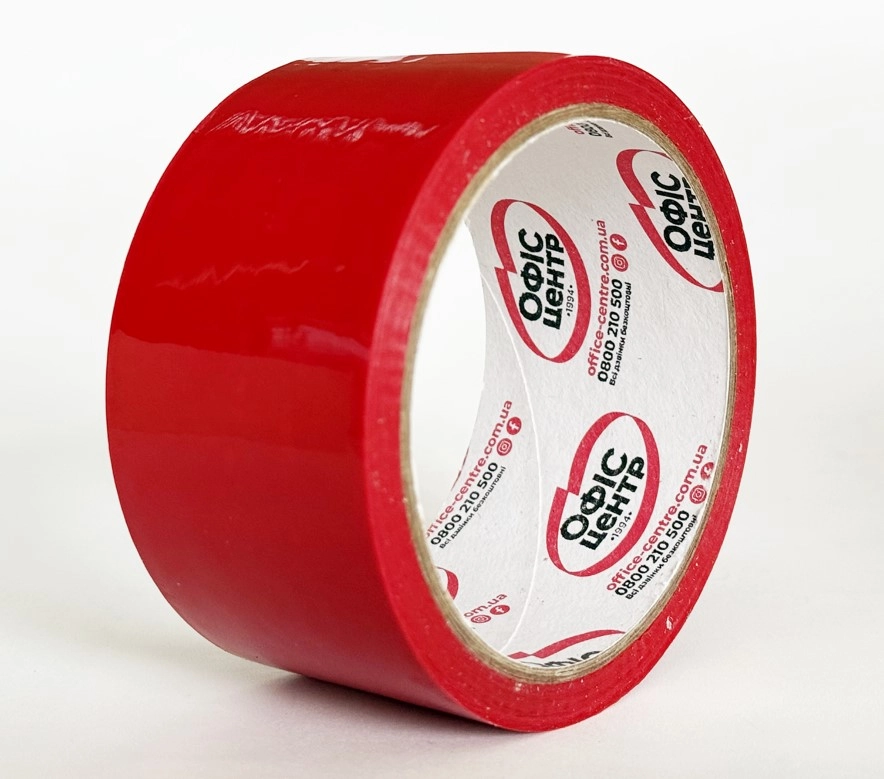 Стрічка клейка пакувальна 48мм х 66м червона — фото 3