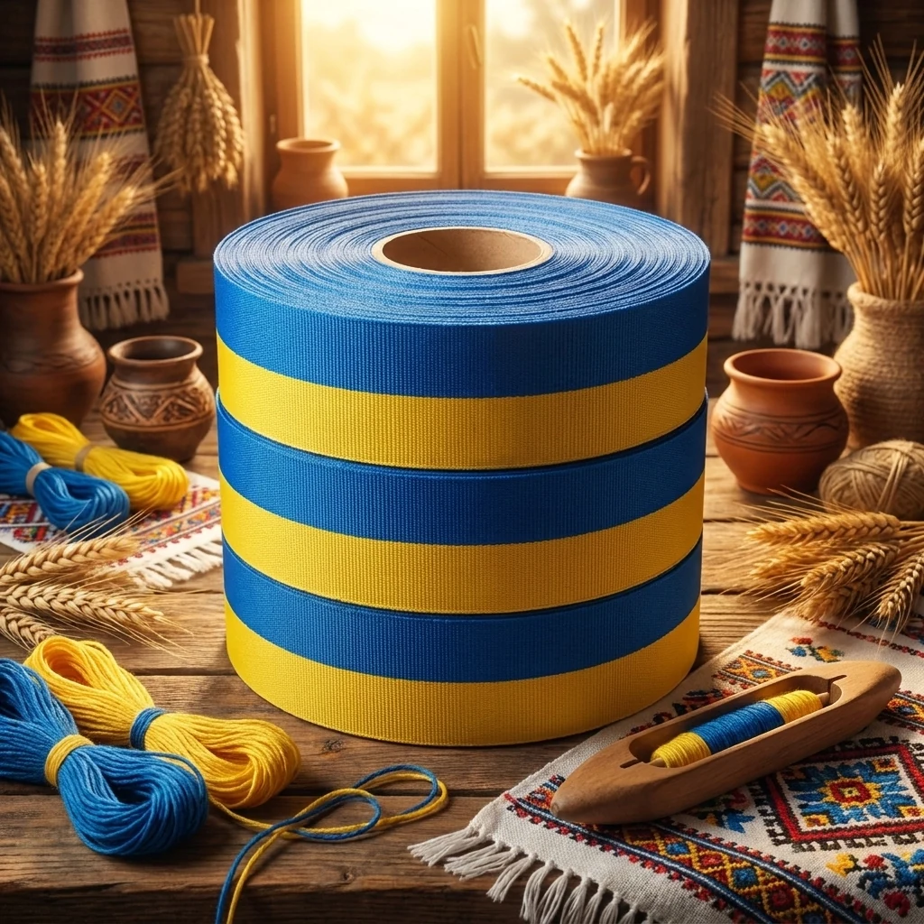Стрічка-тасьма 2,5 см "Україна" жовто-блакитна