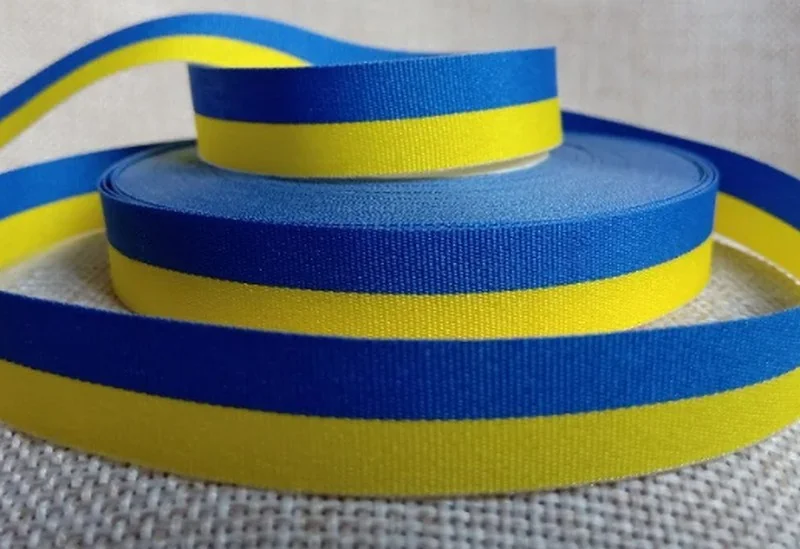 Стрічка-тасьма 2,5 см "Україна" жовто-блакитна