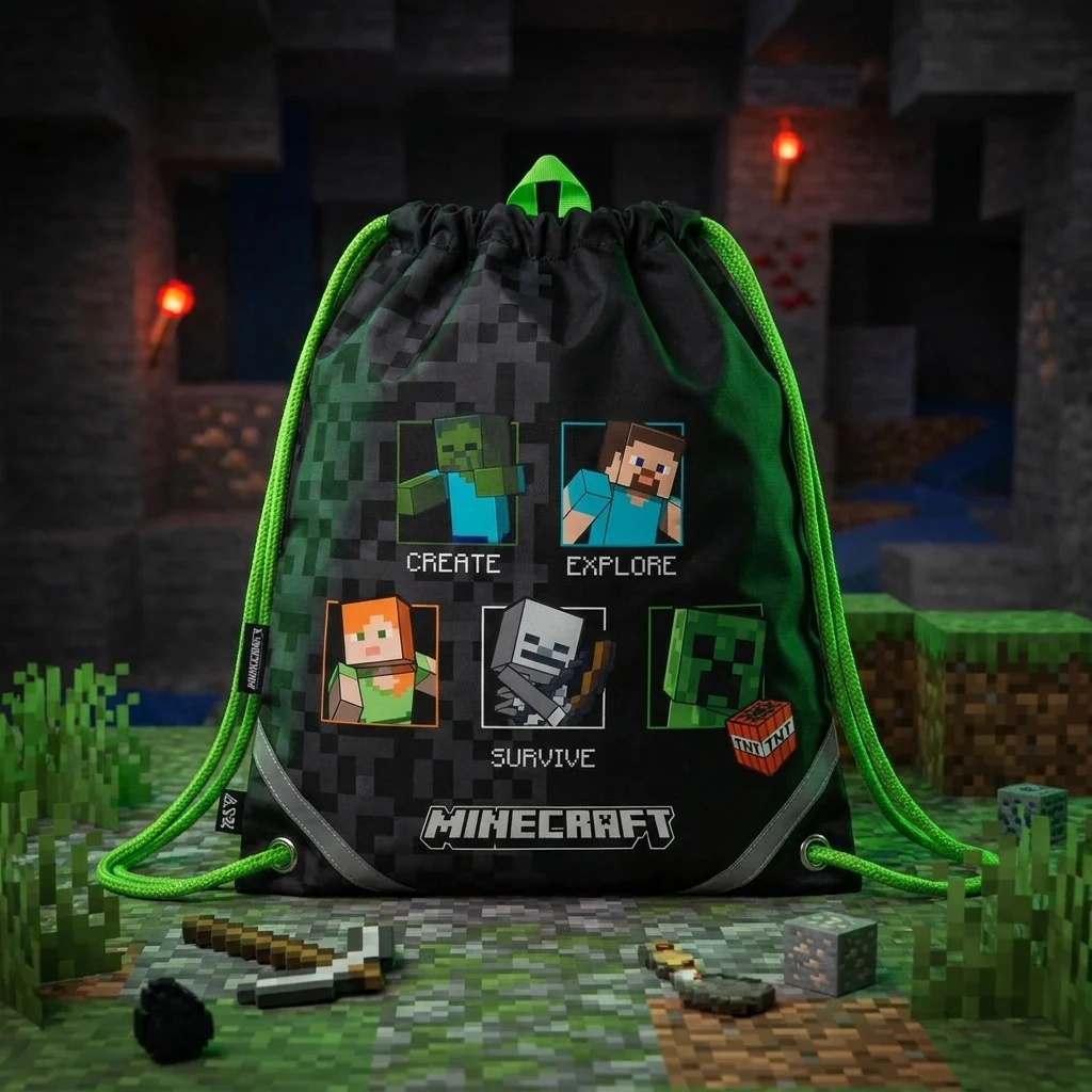 Сумка для взуття з кишенею "Minecraft"