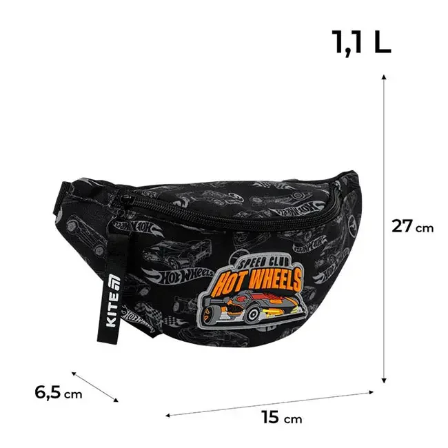 Сумка на пояс, бананка 27*15см "Hot Wheels" Kite — фото 2
