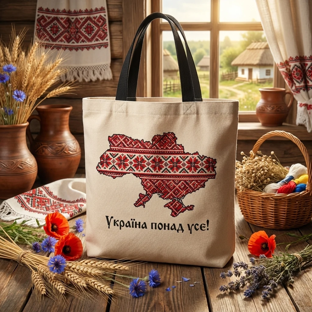Сумка-шопер "Вишиванка" 35*40 см, бязь
