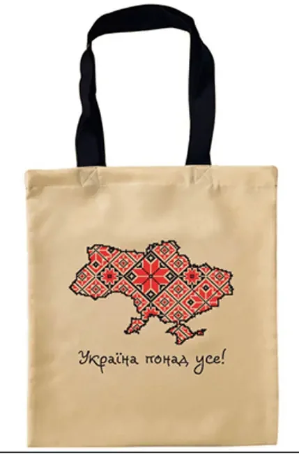 Сумка-шопер "Вишиванка" 35*40 см, бязь — фото 2