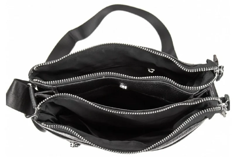 Сумка-візитка чоловіча 25*22*5см натуральна чорна шкіра Tiding Bag — фото 2