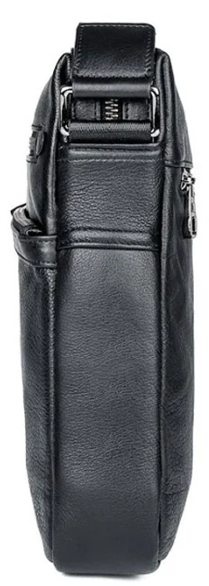 Сумка-візитка чоловіча 25*22*6см натуральна чорна шкіра Tiding Bag — фото 4