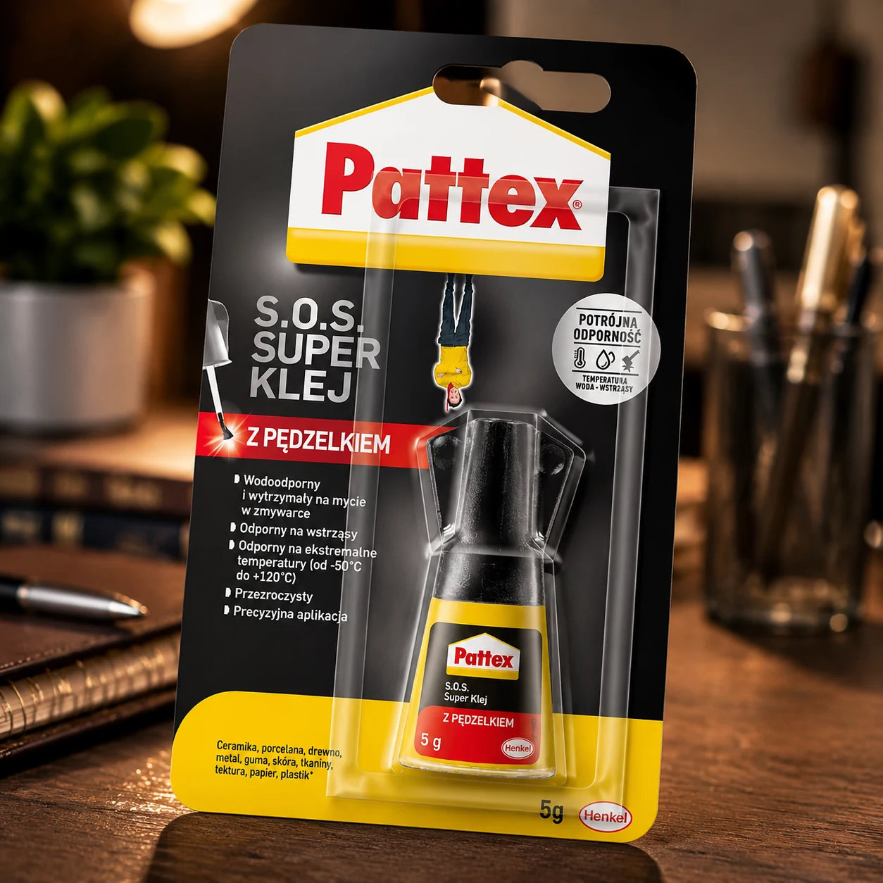 Супер клей гель Pattex з пензликом 5 г — Канцелярське приладдя