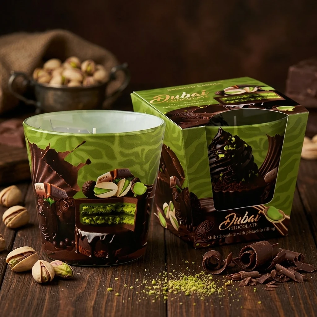 Свечка в склянці 7*9см "Dubai Chocolate"