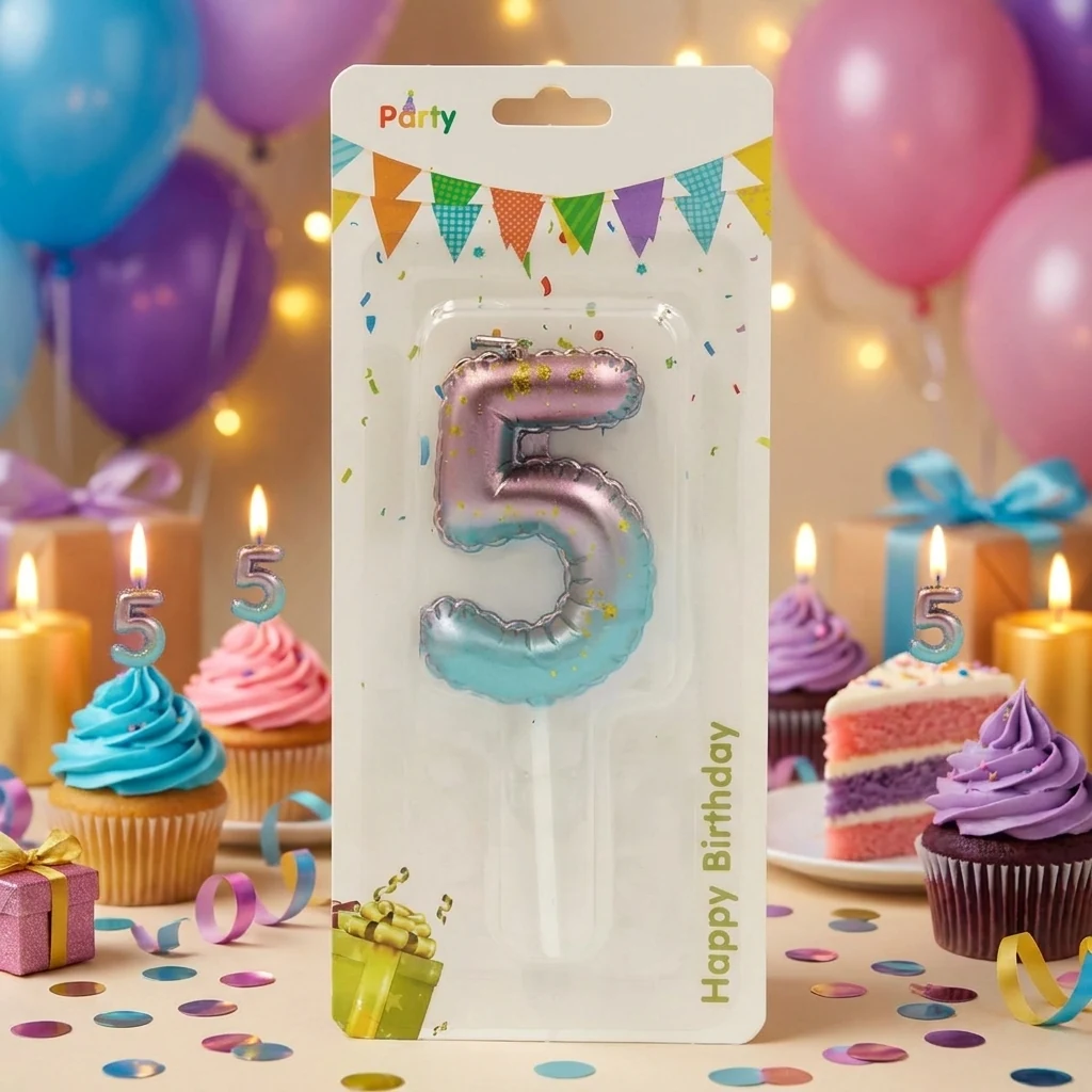 Свічка для торта Цифра "5" 6 см