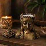 Свічка парфумована BUDDHA SANDAL BRONZE 100% WOOD WAX 140g 30h NAC 1062 — фото 1