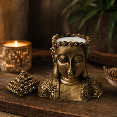 Свічка парфумована BUDDHA SANDAL BRONZE 100% WOOD WAX 140g 30h NAC 1062