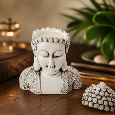 Свічка парфумована BUDDHA SANDAL GRAY 100% WOOD WAX 140g 30h NAC 1061