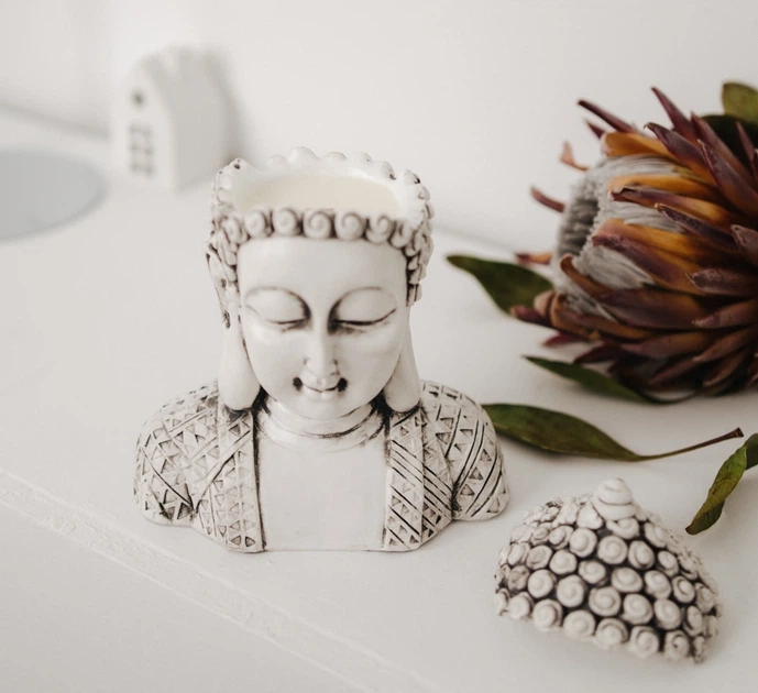 Свічка парфумована BUDDHA SANDAL GRAY 100% WOOD WAX 140g 30h NAC 1061 — фото 3