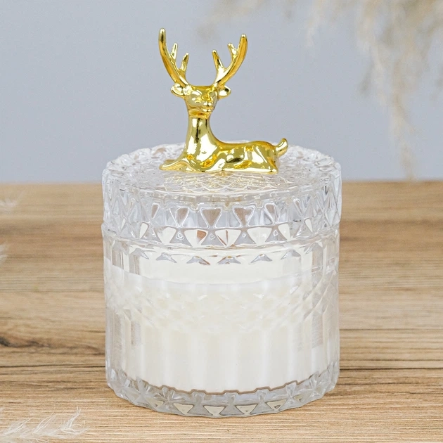 Свічка парфумована Оксамитовий мускус і пачулі 100% соєвий віск 200g 42h — фото 4