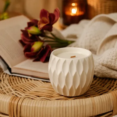 Свічка парфумована RELAX KAKI BEIGE 100% WOOD WAX 240g 50h NAC 1099