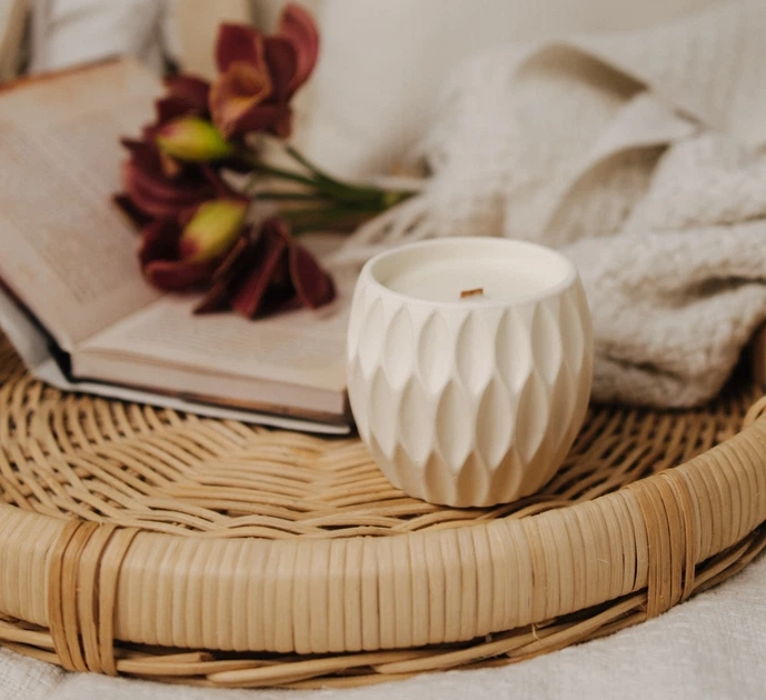 Свічка парфумована RELAX KAKI BEIGE 100% WOOD WAX 240g 50h NAC 1099 — фото 3