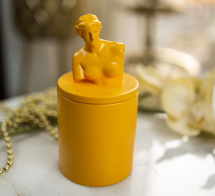 Свічка парфумована VENUS CHERRY BLOSSOM YELLOW 100% WOOD WAX 165g 35h NAC 1012Y — фото 3