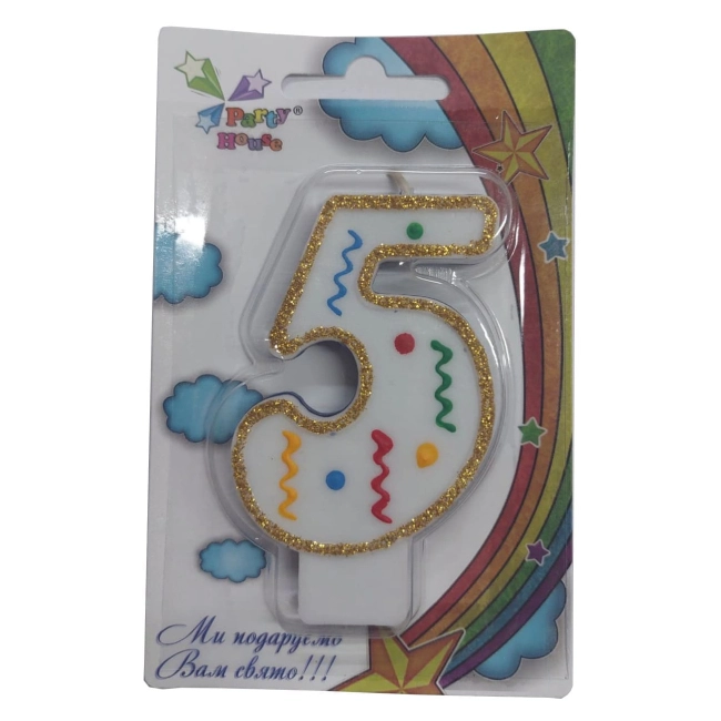 Свічка цифра велика, 5, 1 шт — фото 2