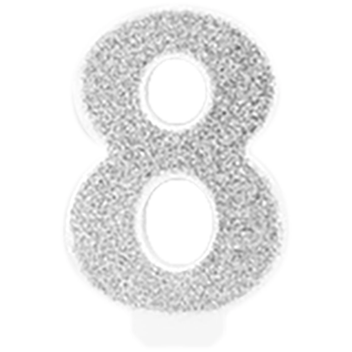 Свічка цифра велика Срібло, 8, 1 шт — фото 2