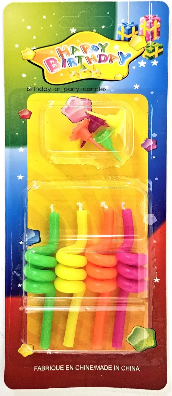 Свічки спіральні асорті, 4 шт — фото 2