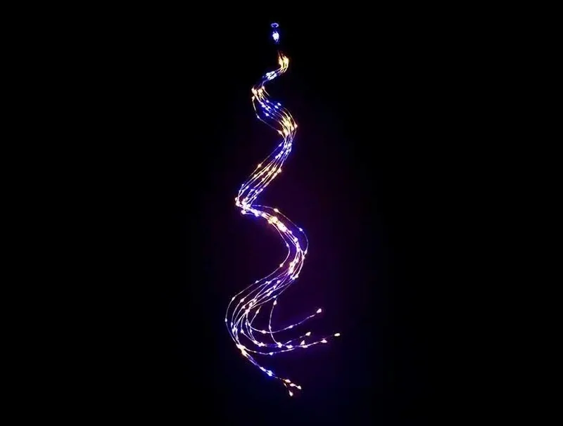 Світлодіодна гірлянда синя, 300 LED, мідний дріт у вигляді пучка з 10 ниток 3 метри