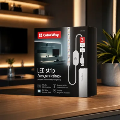 Світлодіодна стрічка ColorWay LED 3м з живленням від USB (CW-LD03)