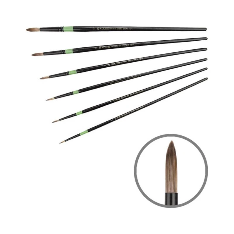Кисть синтетична KOLOS Green stripe №6 — Живопис
