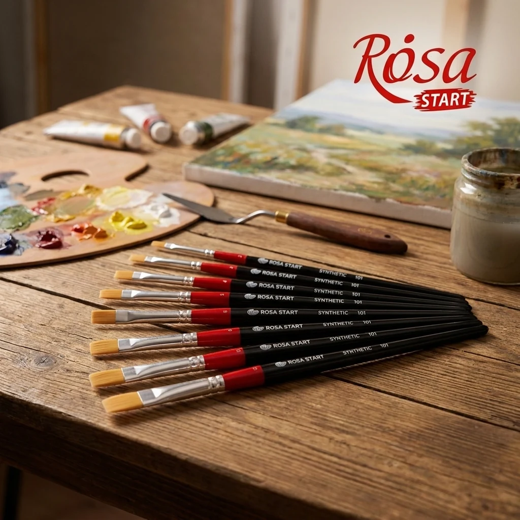 Синтетична плоска кисть ROSA START №5 — Живопис
