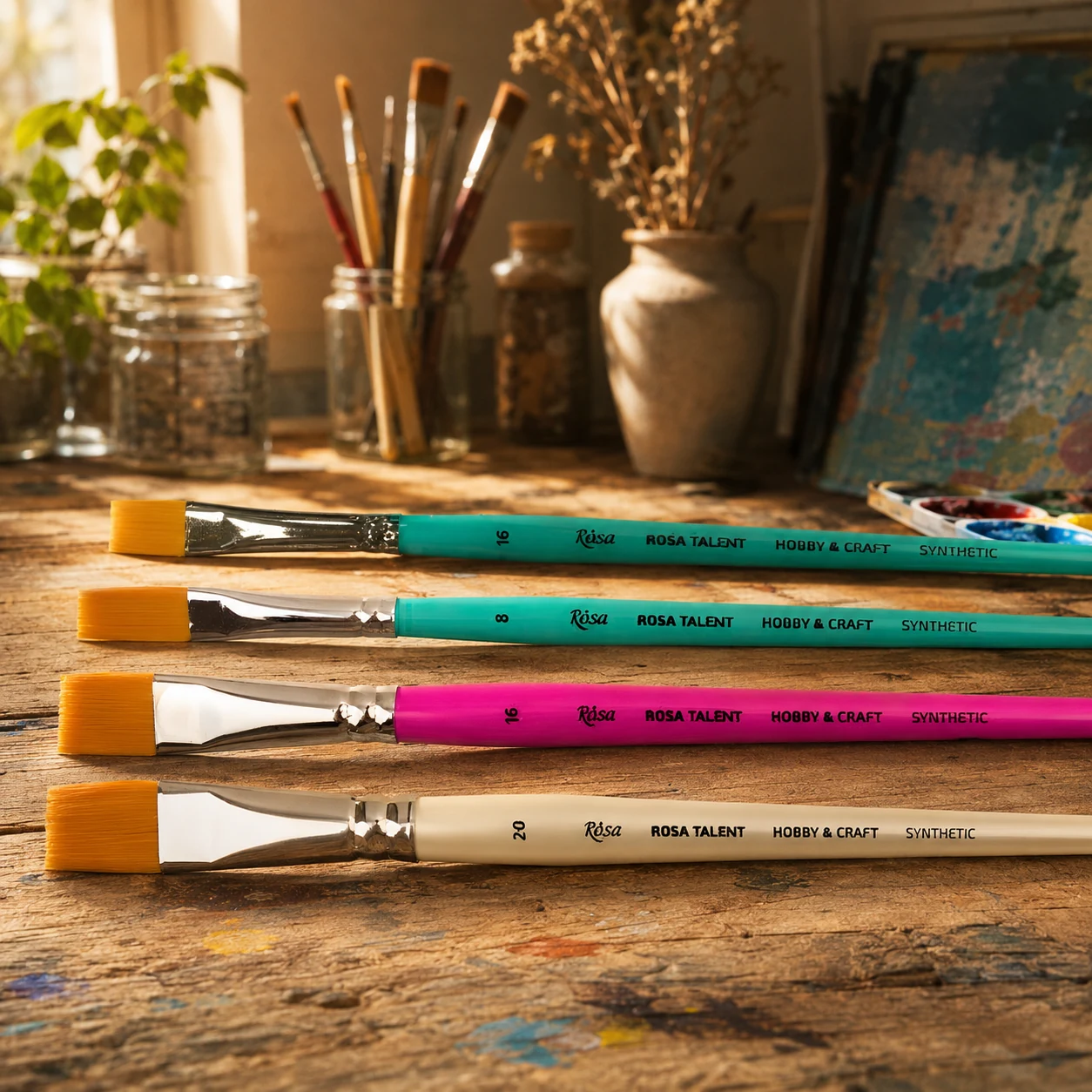 Кисть синтетична плоска Rosa Talent Hobby & Craft — Живопис