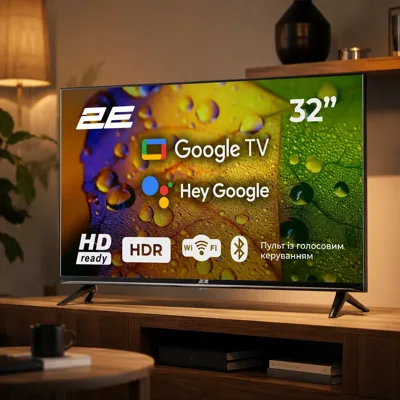 Телевізор 32 2E LED HD 60Hz Smart Google TV Black