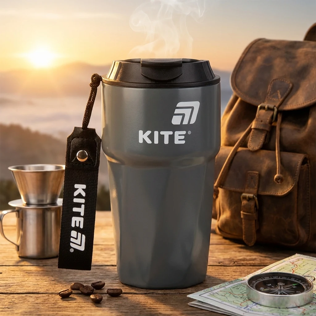 Термокружка 450 мл сіра Kite