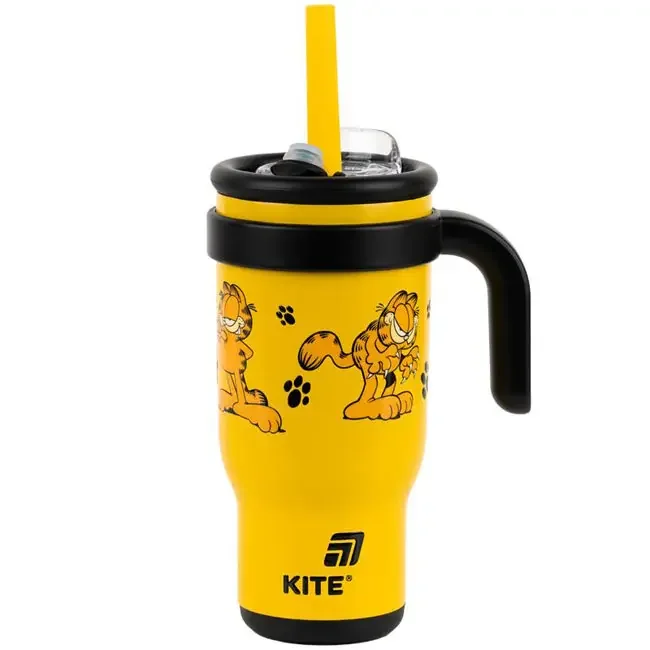 Термокружка 530 мл "Garfield" Kite з трубочкою