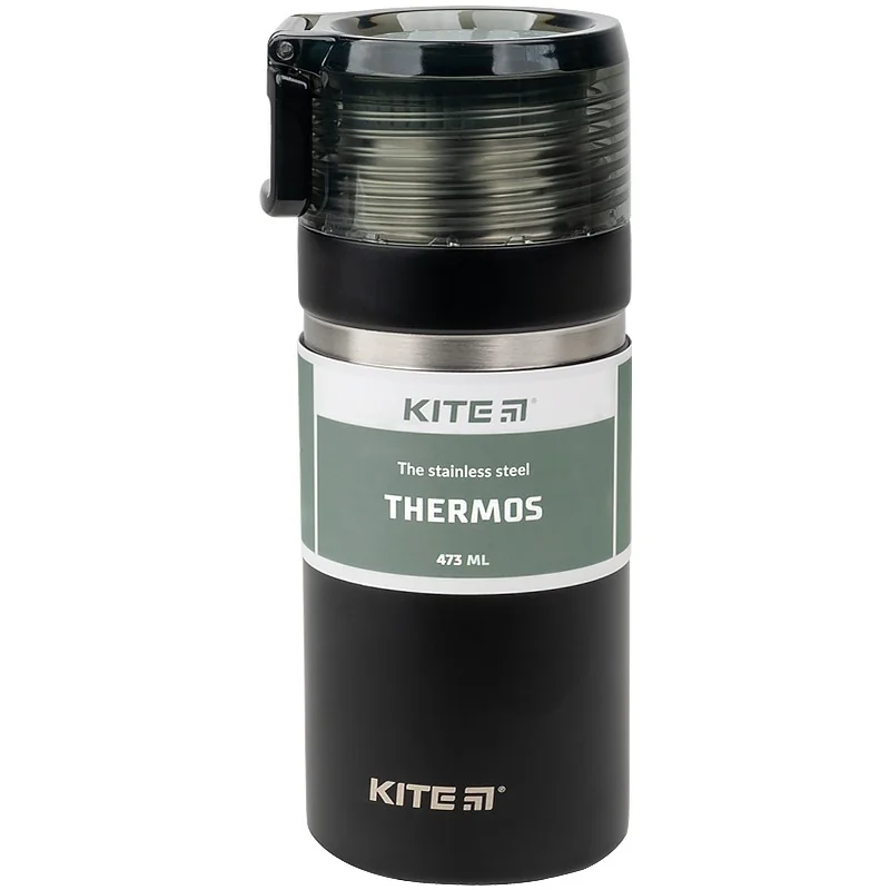 Термос 473 мл чорний Kite