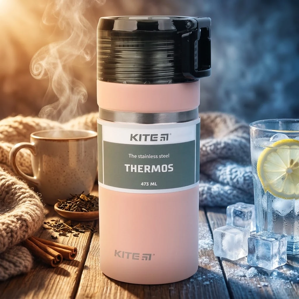 Термос 473 мл персиковий Kite