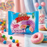 Тістечко бісквітне з крему зі смаком жувальної гумки Bubblegum Donut Today 50г — фото 1