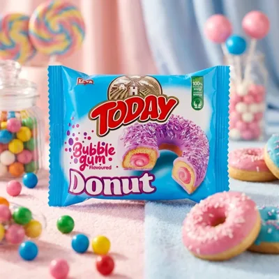 Тістечко бісквітне з крему зі смаком жувальної гумки Bubblegum Donut Today 50г