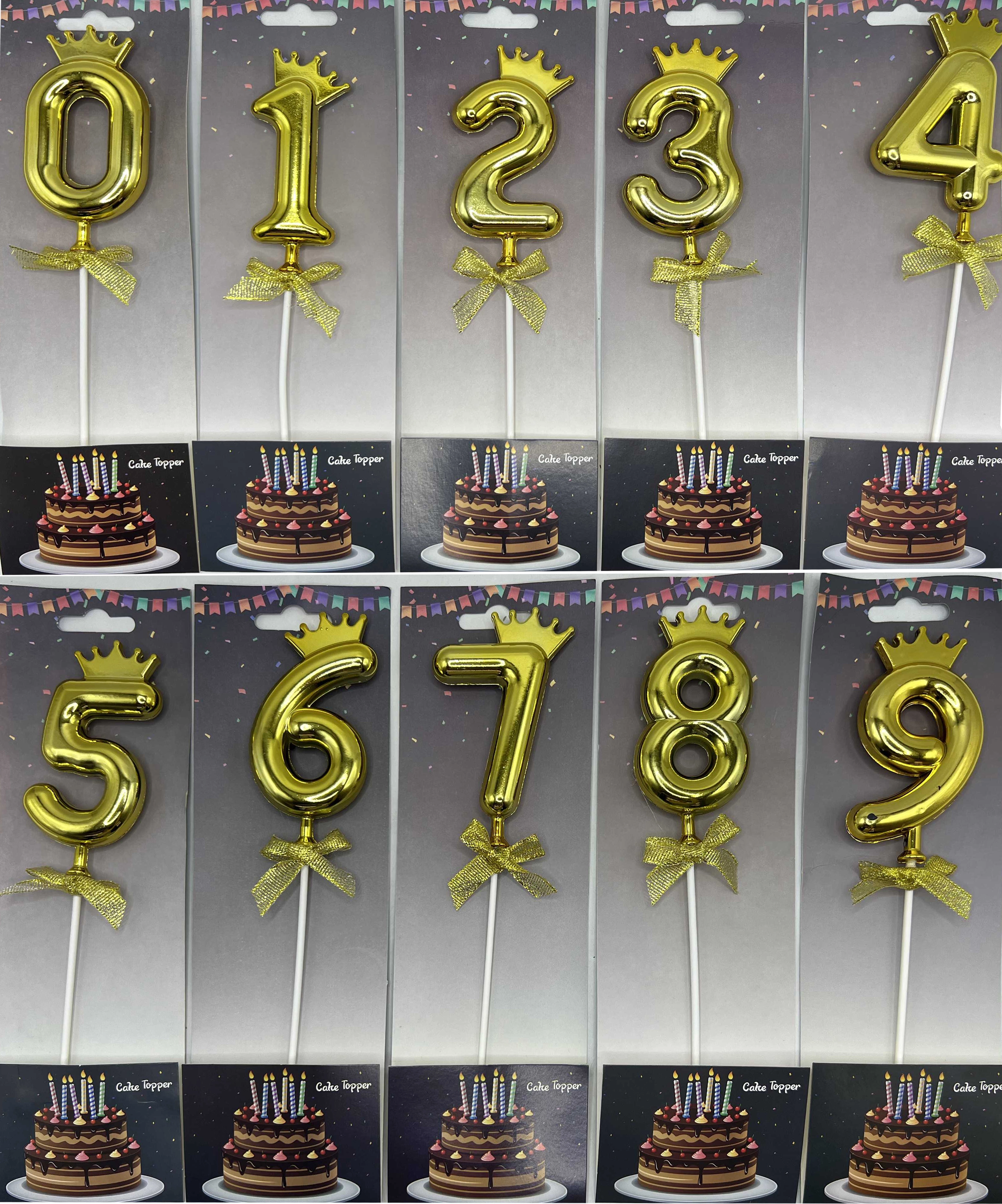 Топпер об`ємн Цифри 0-9 23см золото 90802-1 — фото 2