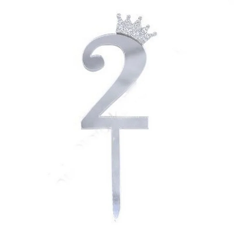 Топпер "Цифра 2" 18,5 см срібло