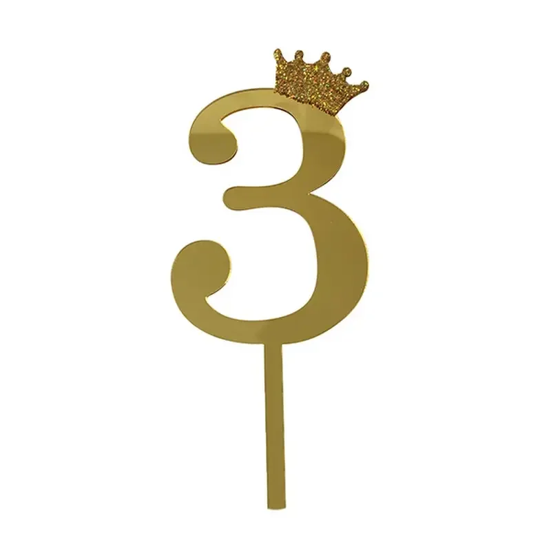 Топпер "Цифра 3" 18,5 см золото