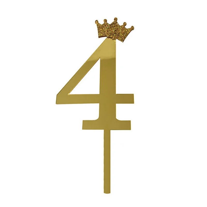 Топпер "Цифра 4" 18,5 см золото