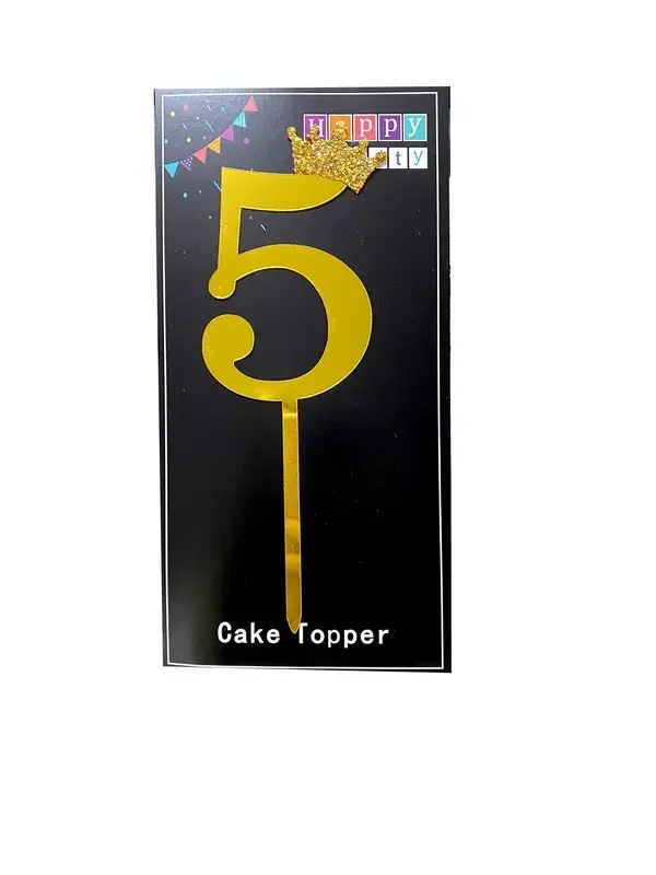 Топпер "Цифра 5" 18,5 см золото