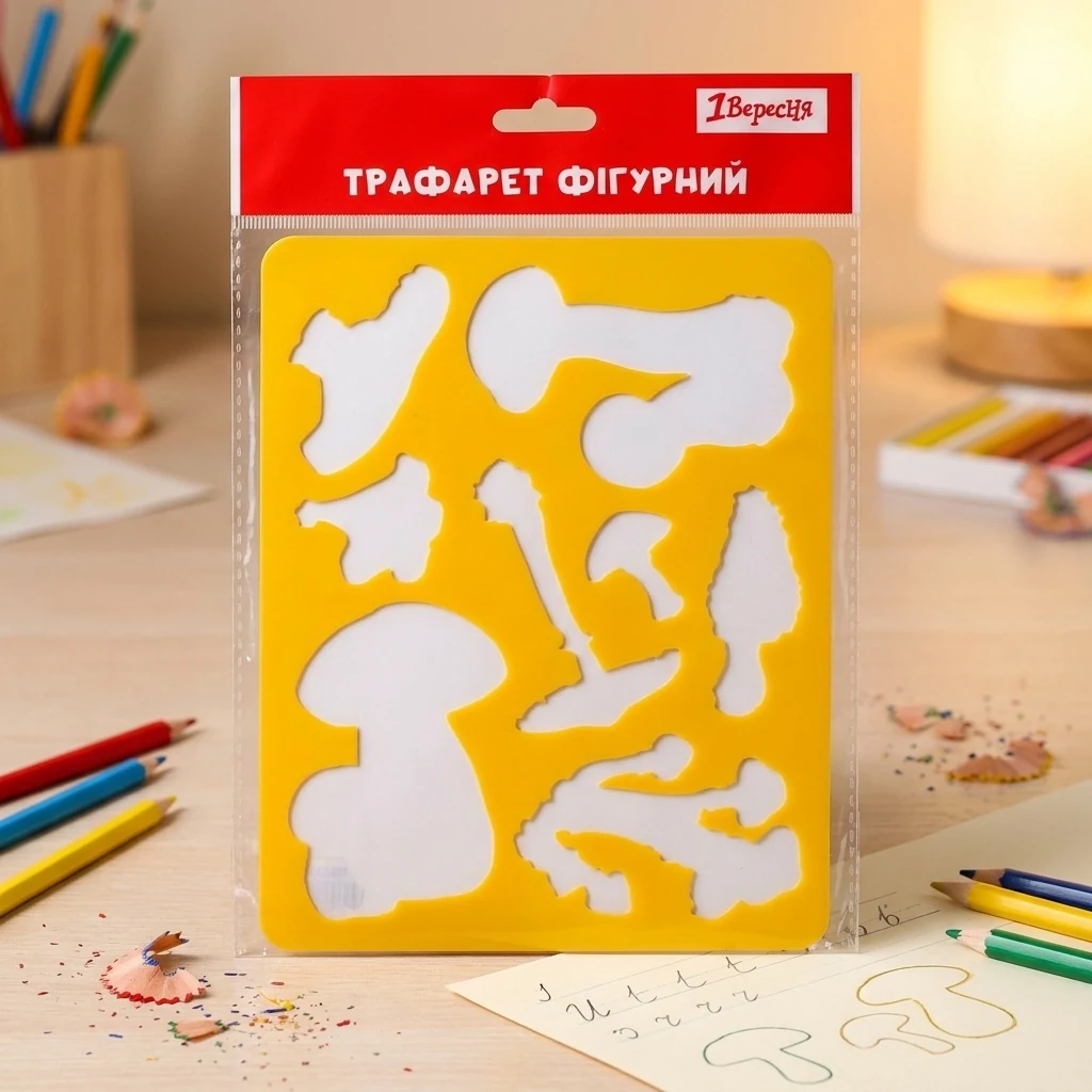 Трафарет пластиковий, Грибочки 20*16см