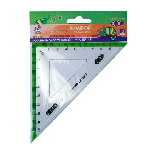 Трикутник 100мм з салатовою смужкою блістер ZB.5620-15 — фото 2