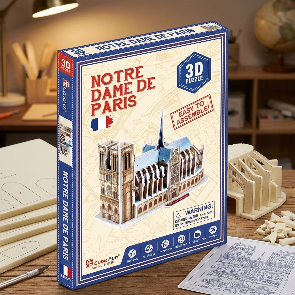 Тривимірна головоломка-конструктор CubicFun "Собор Паризької Богоматері"