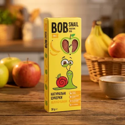 Цукерки Bob Snail яблучно-бананові 30г