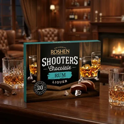 Цукерки в коробці Shooters с ромовым ликером ВКФ 150г 10шт