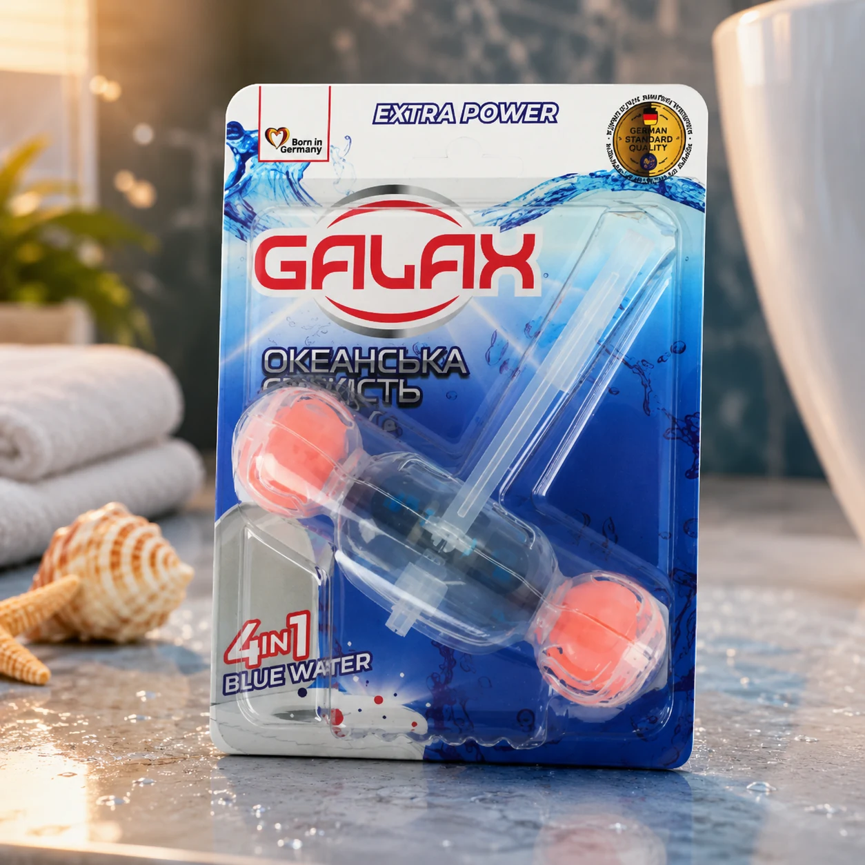 Туалетні блоки для унітазу Galax das PowerClean Океанська свіжість 55г — 