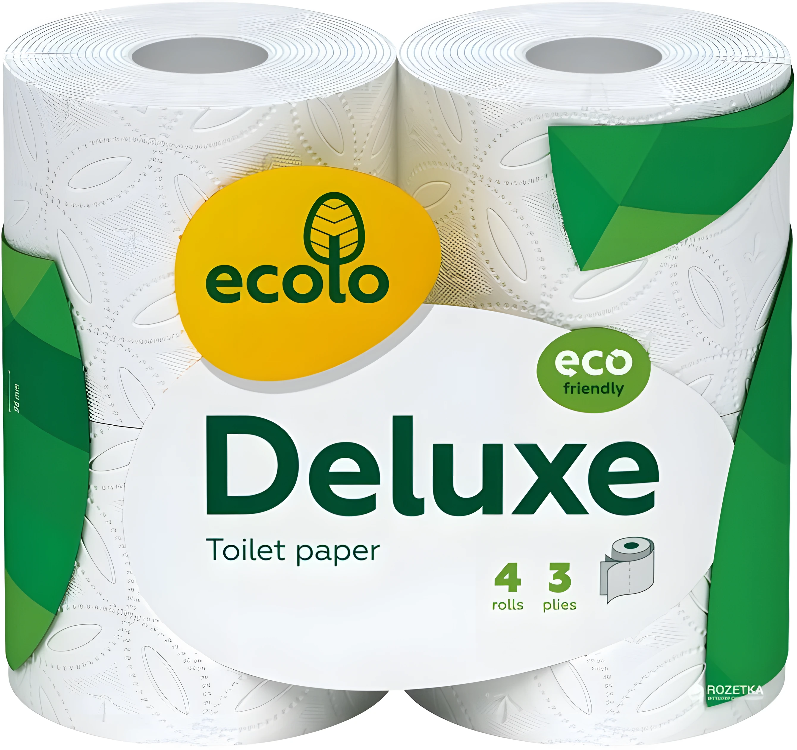 Туалетний папір Ecolo Deluxe тришаровий 4 шт