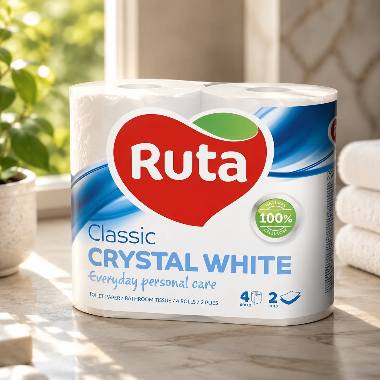 Туалетний папір Ruta Classic 2 шари 4 рулони — Паперові вироби